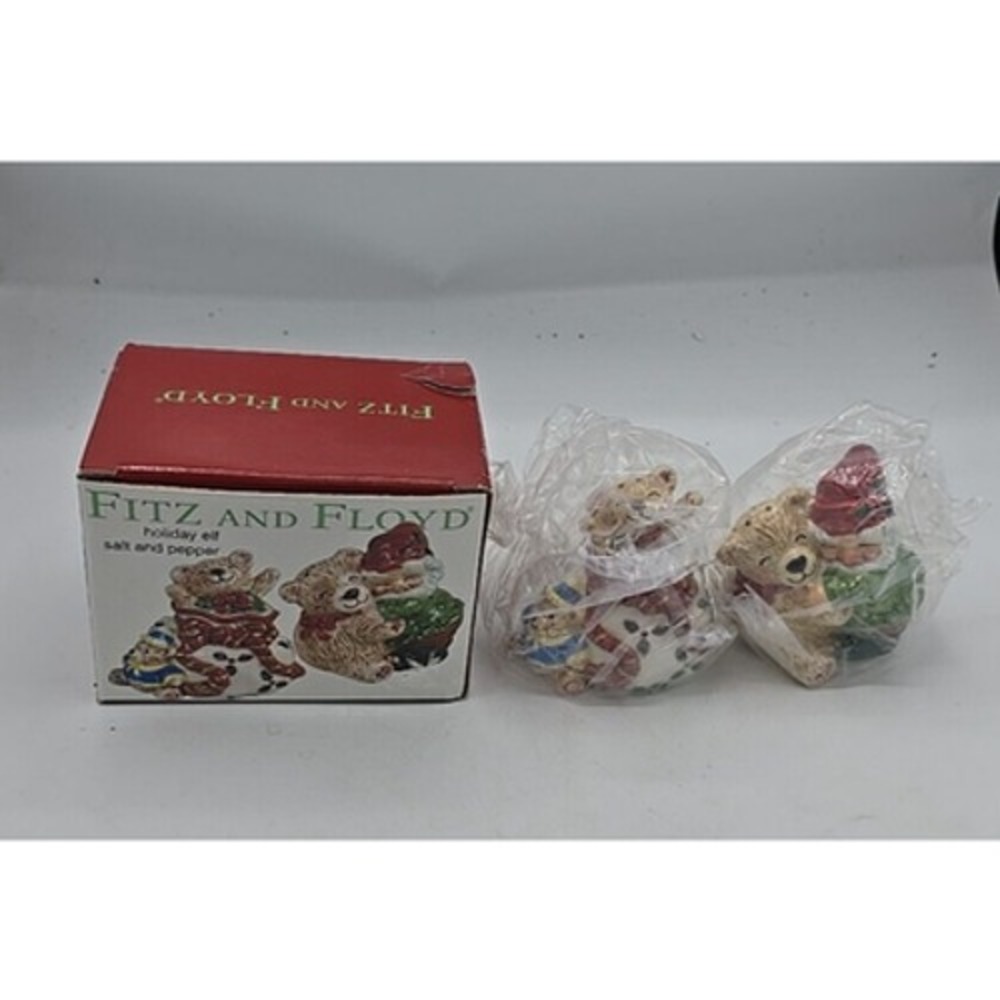 Fitz and Floyd 2003 Holiday Elf Christmas Salt‎ and Pepper Shaker #2063/286